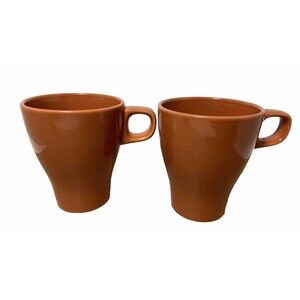 IKEA Fargrit Stacking Coffee Tea Mug Pumpkin Orange Set of 2